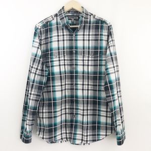 Express Plaid Button Down Long Sleeve Shirt